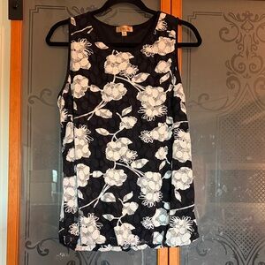 Black and White Floral Tank Top